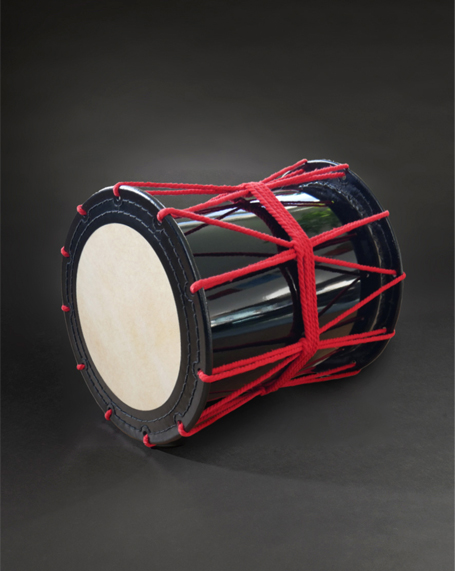 Katsugi-Daiko drum shiny-black �45cm red-rope (629�) 